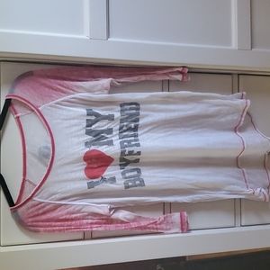 Valentine I love my boyfriend baseball tee